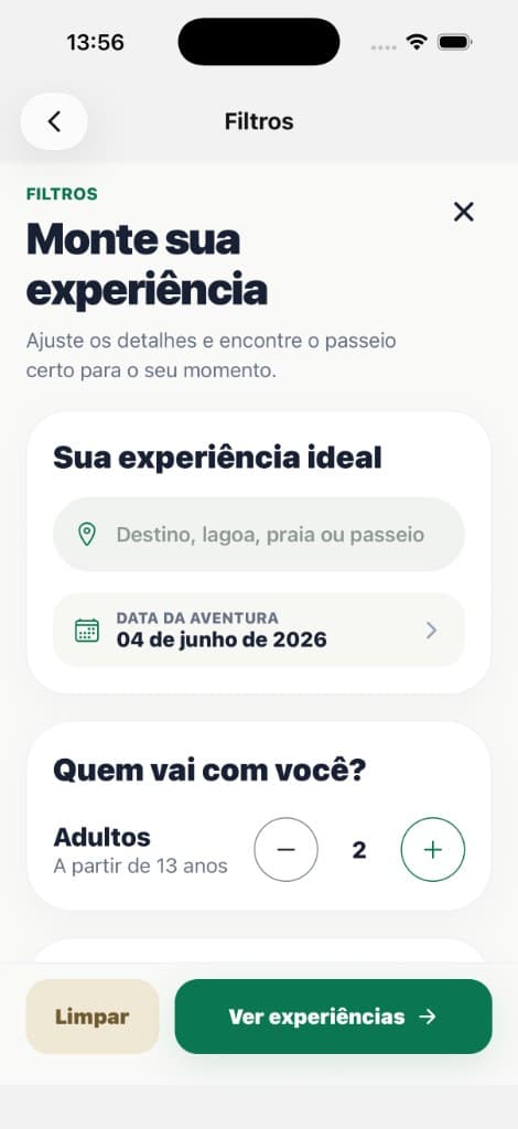 Filtros de experiência