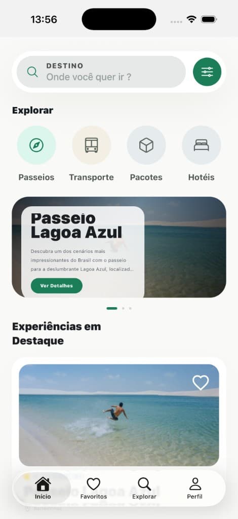 Tela inicial do app